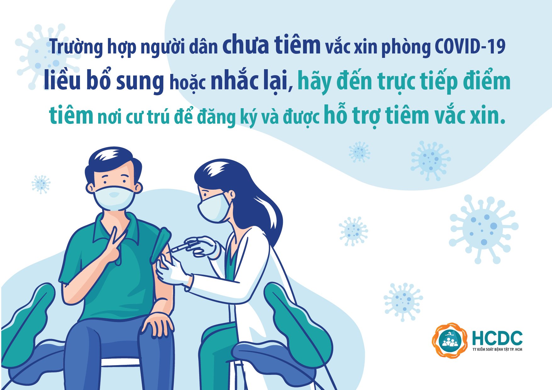 TP.HCM: Người dân chưa tiêm vắc xin phòng COVID-19 mũi 3, hãy đến trực tiếp điểm tiêm đăng ký!